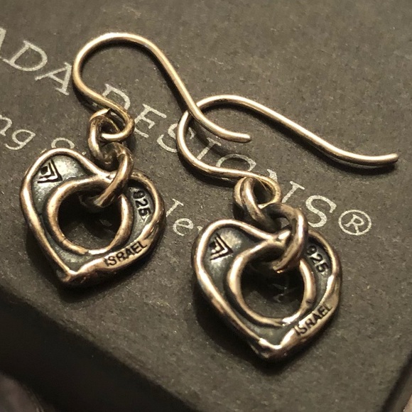 Silpada Artisan Oxidized Sterling Silver Cutout Heart Dangle Earrings W1912 - Picture 13 of 16